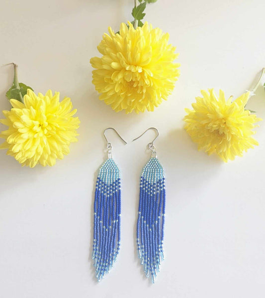Blue Everyday Beaded Earrings