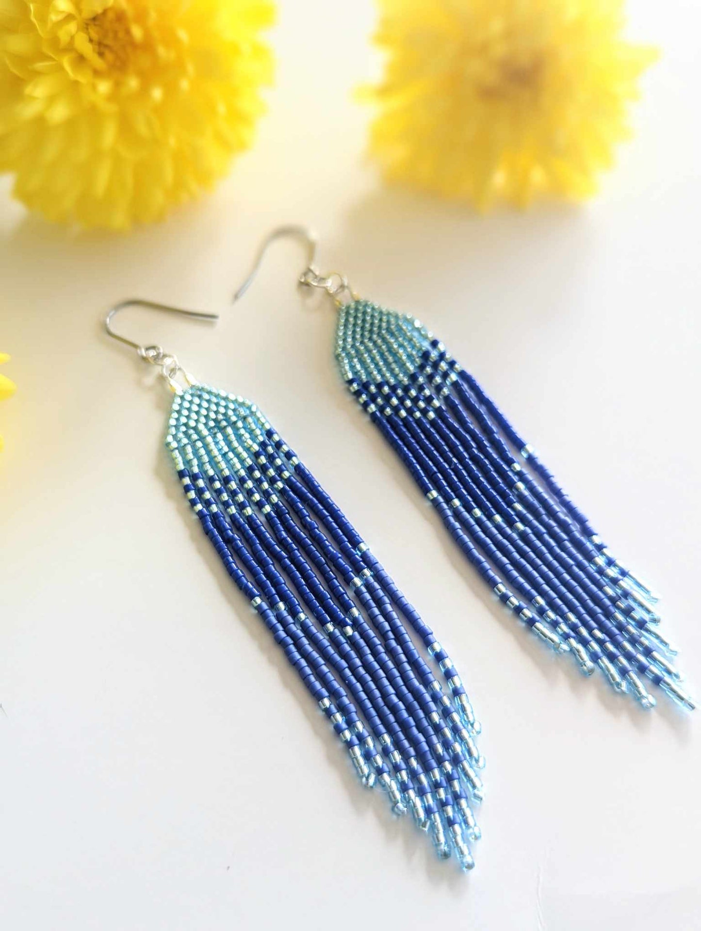 Blue Everyday Beaded Earrings