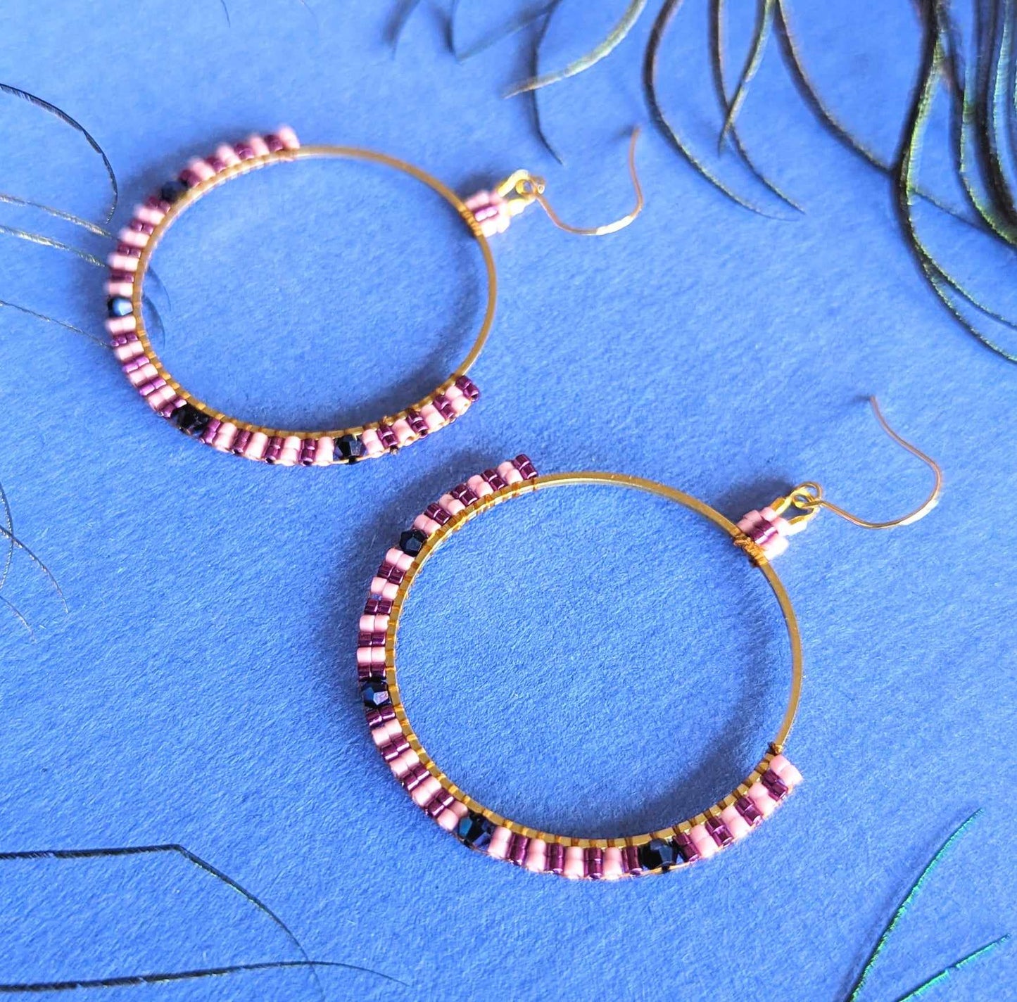Pink Hoop Earrings