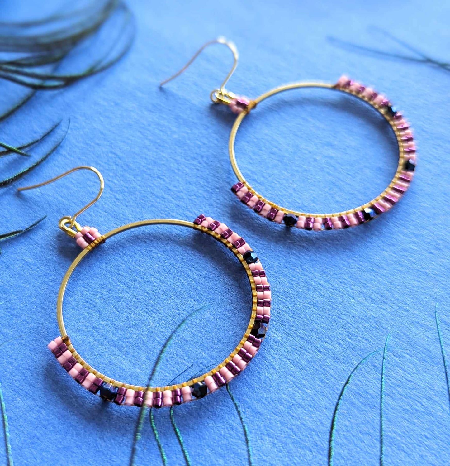 Pink Hoop Earrings
