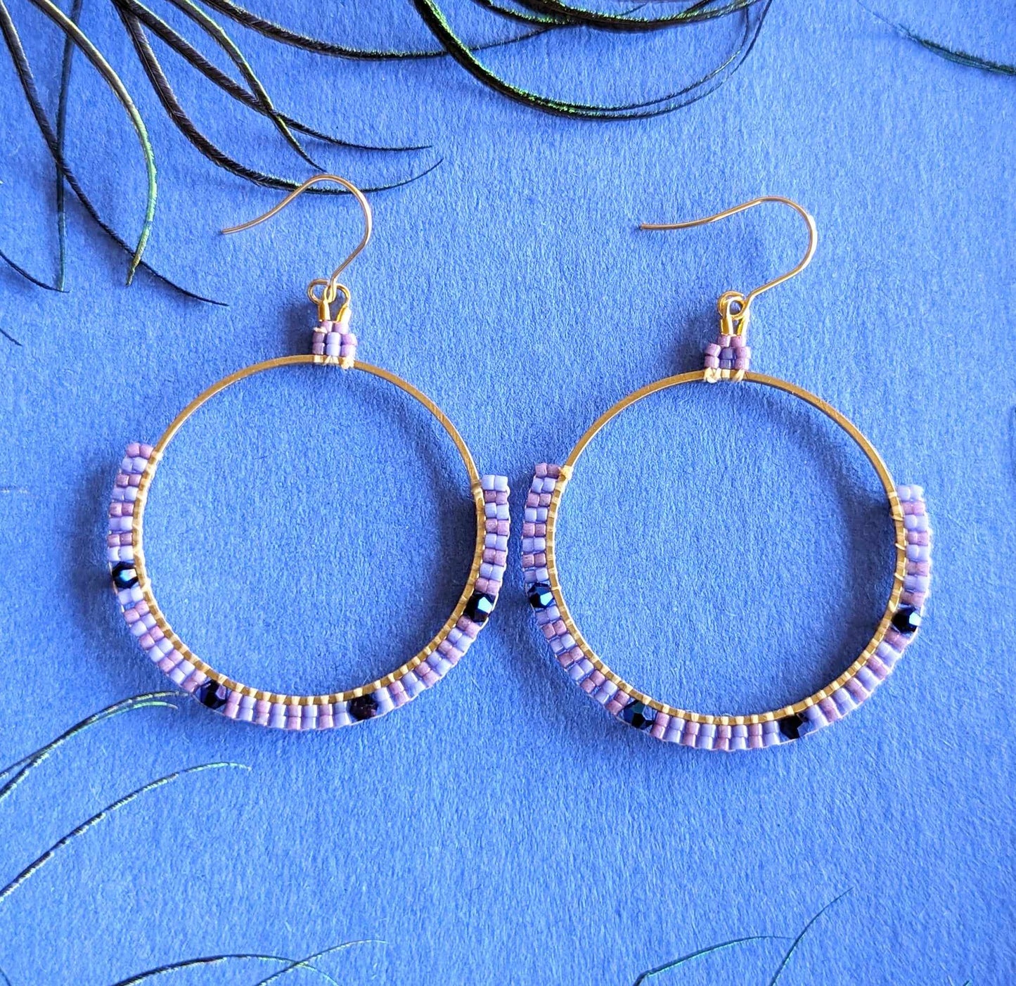 Purple Hoop Earrings