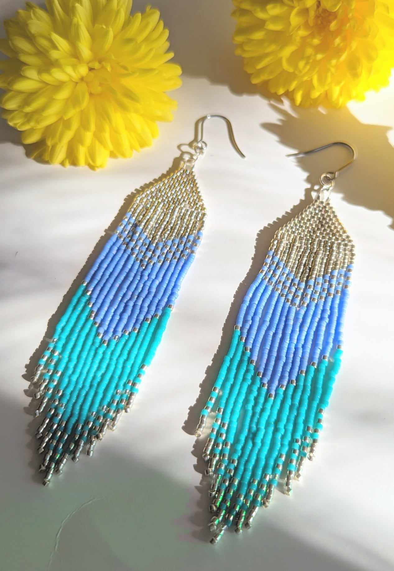 Baby Blue Everyday Beaded Earrings