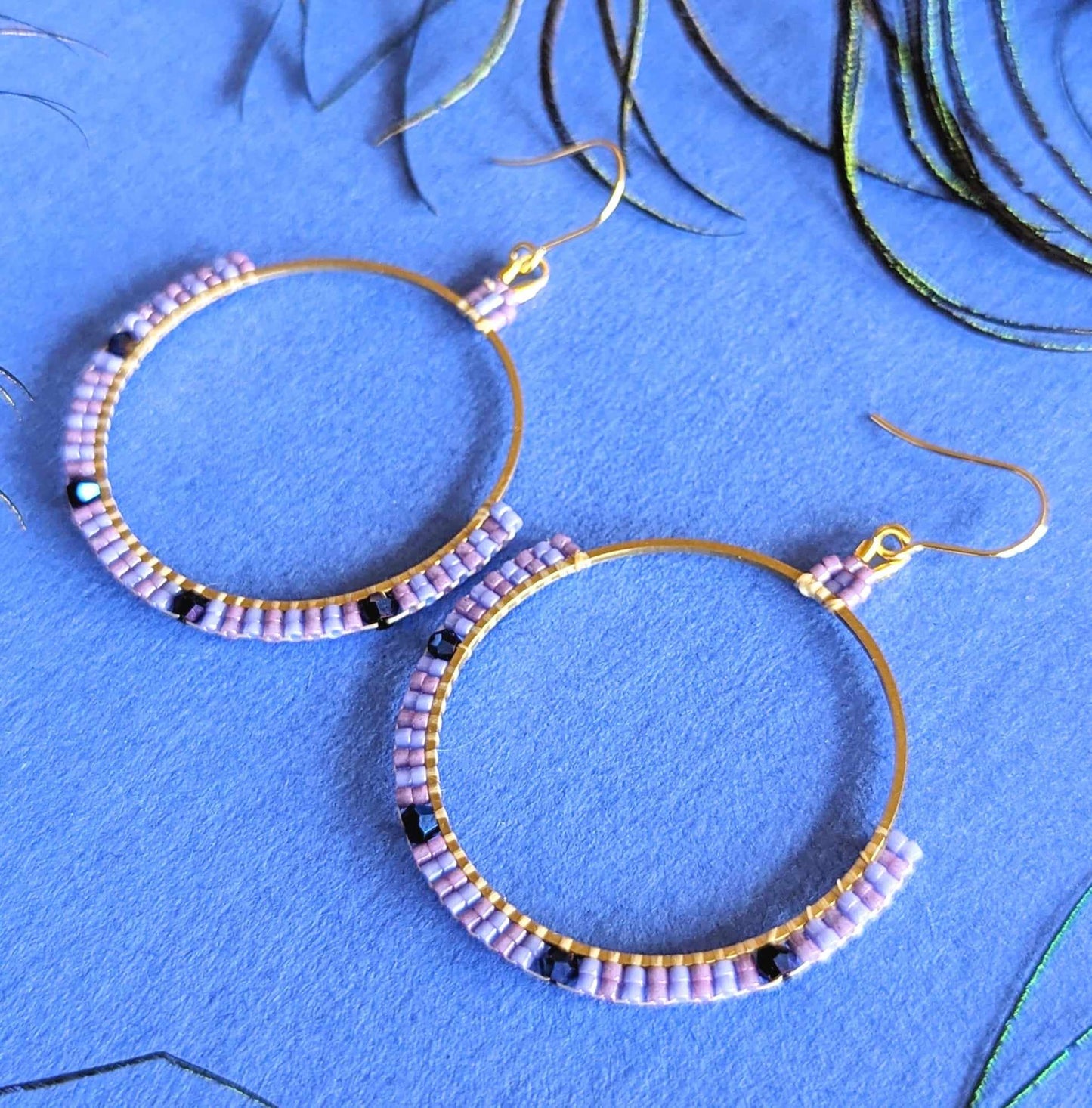 Purple Hoop Earrings