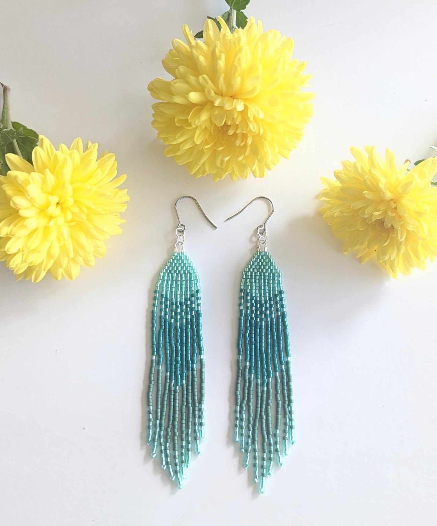 Green Everyday Beaded Earrings