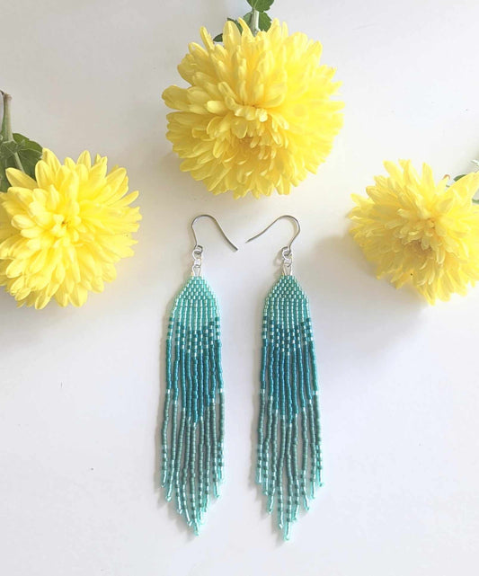 Green Everyday Beaded Earrings