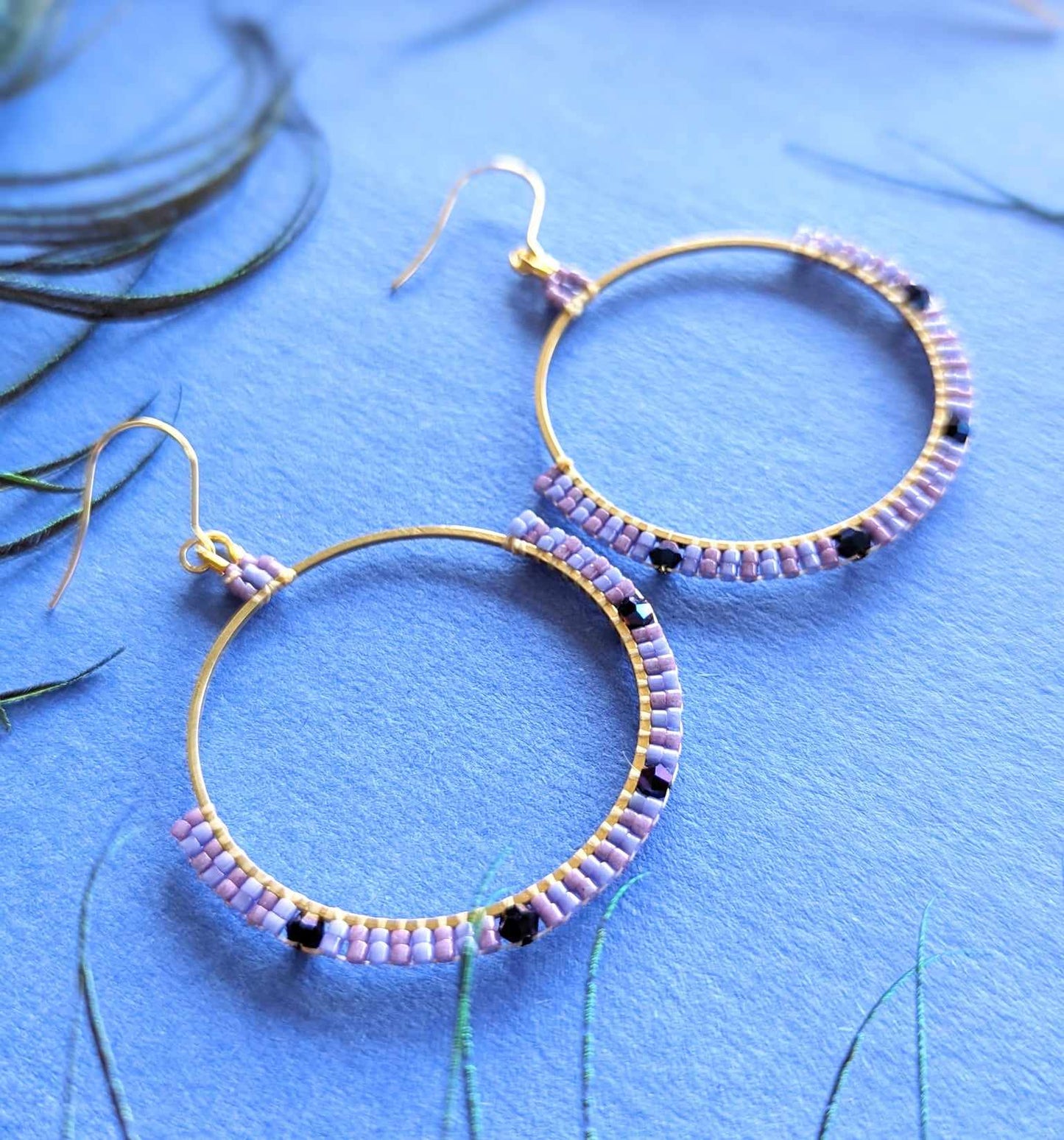 Purple Hoop Earrings