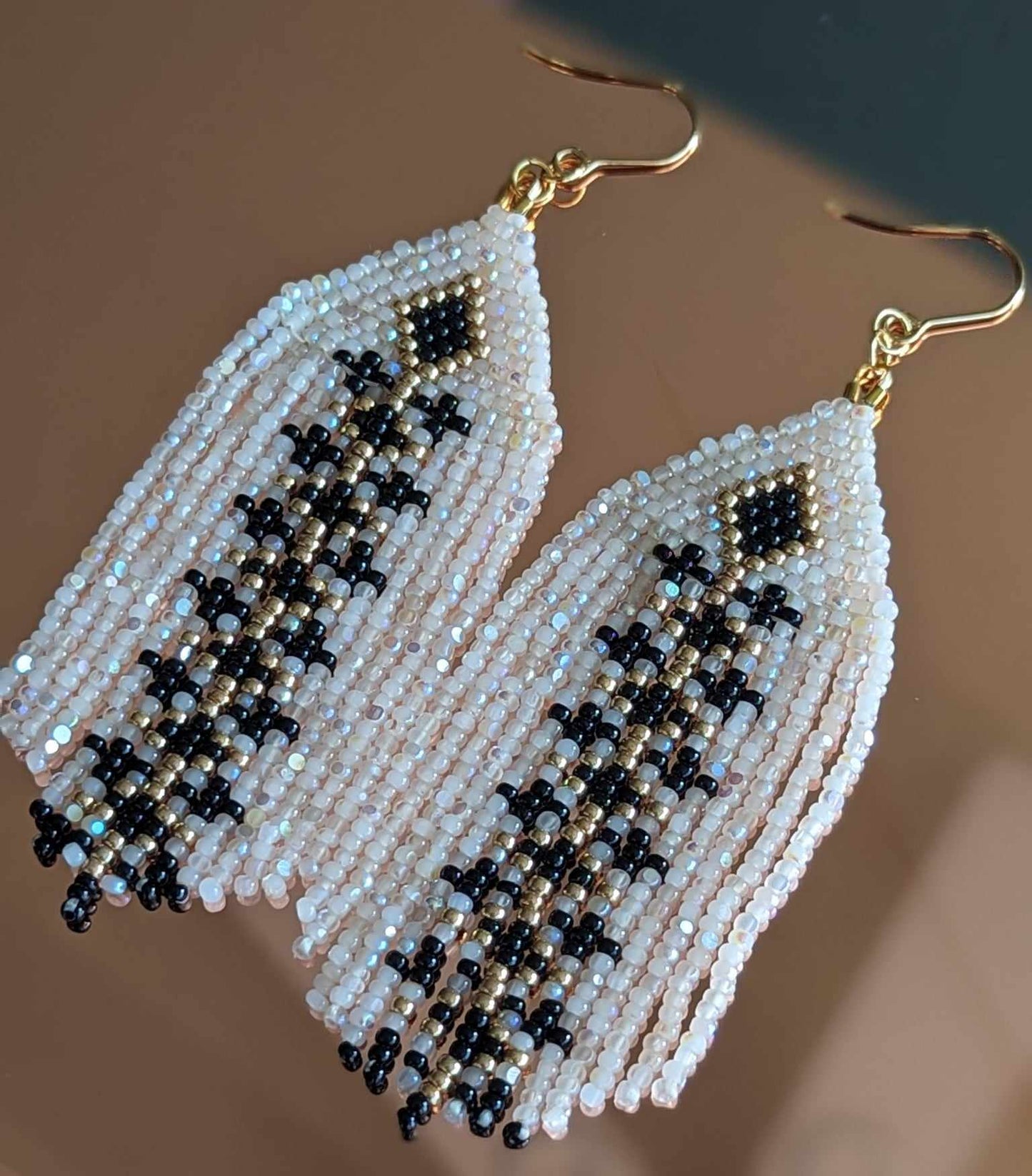 White and Gold special occasions earrings