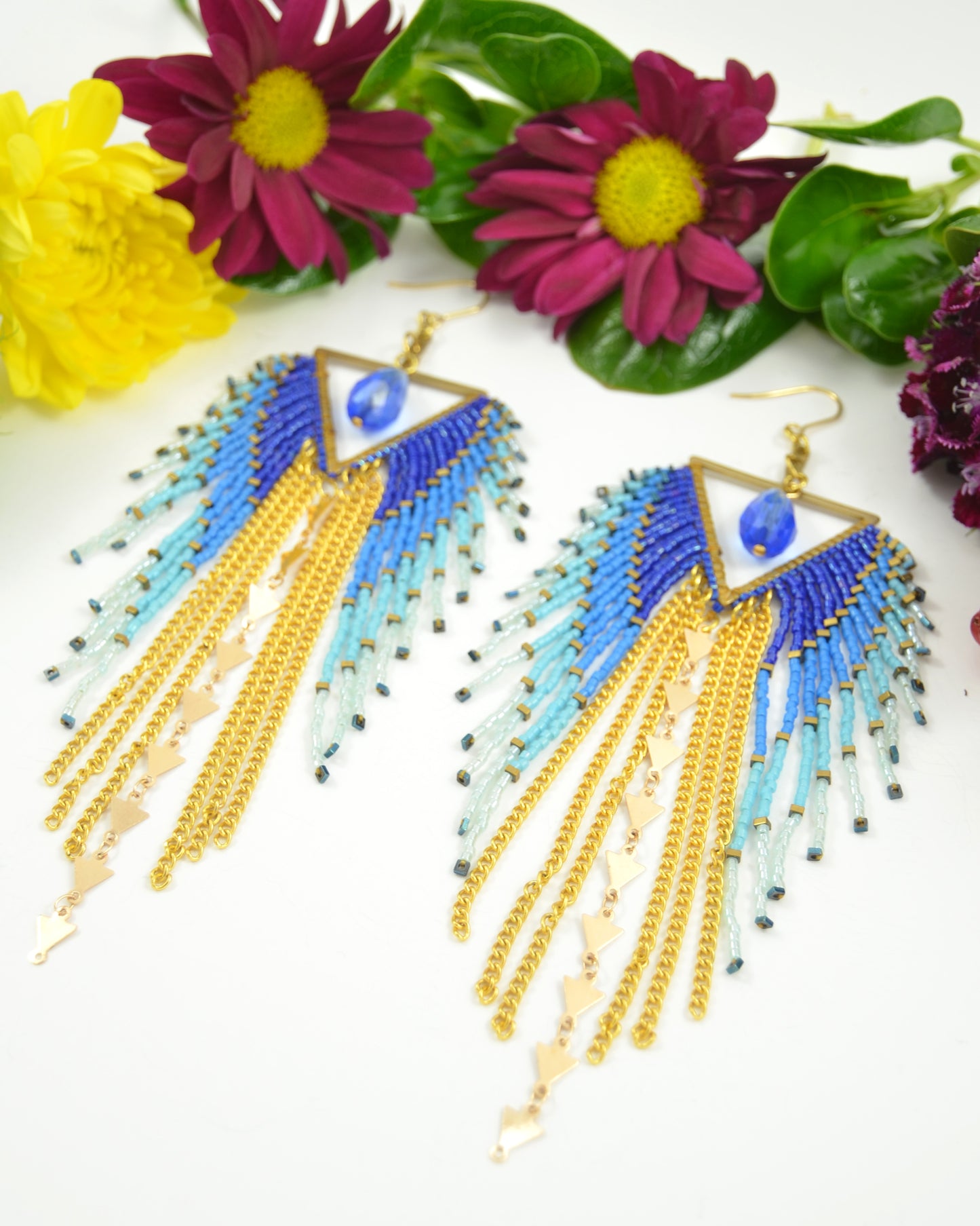 Golden Blue Nile Earrings