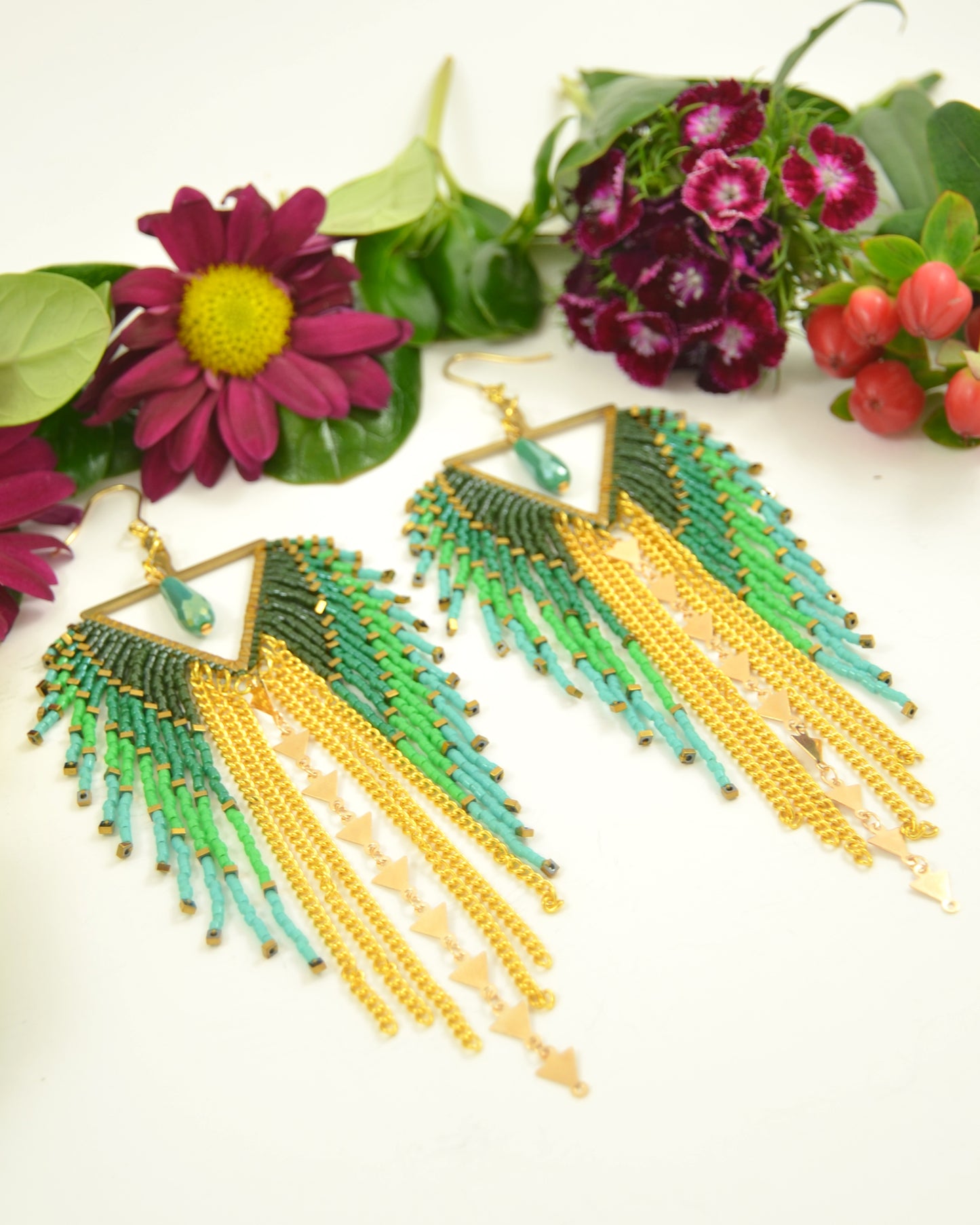 Forest Green Earrings