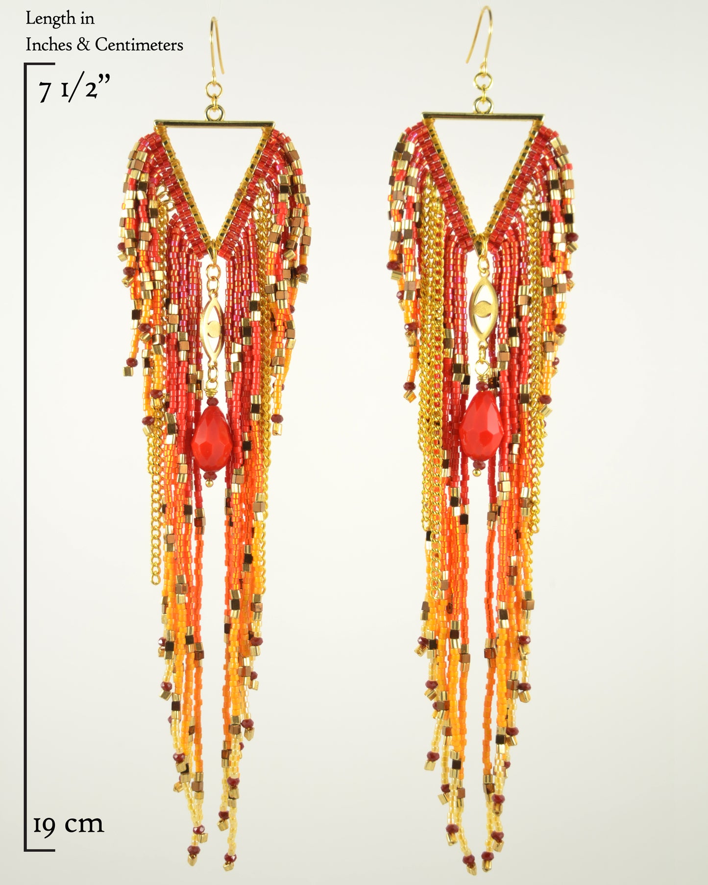 Fire Red Goddess Earrings