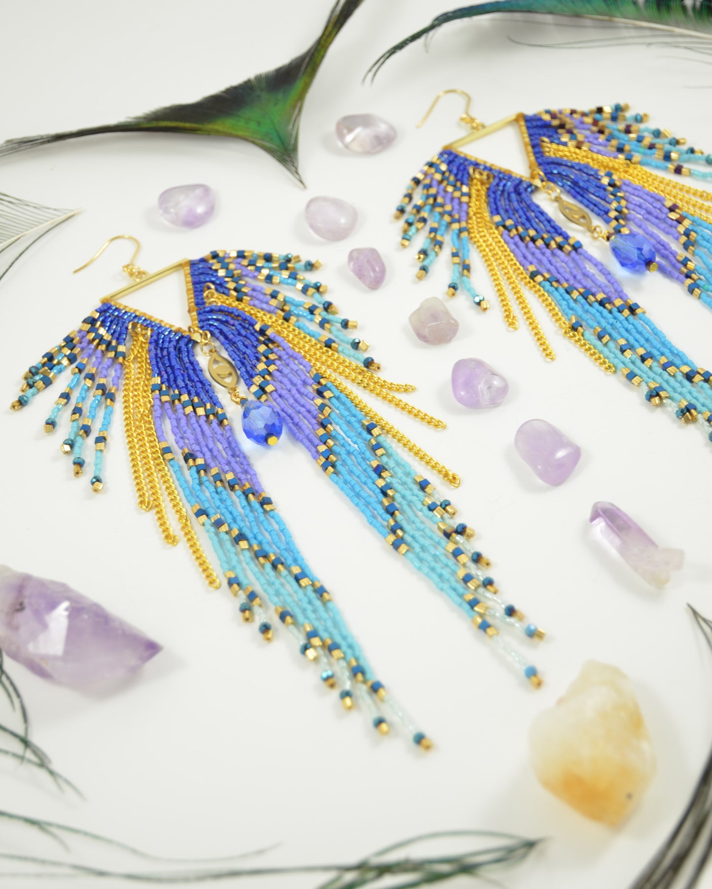 Ocean blue Goddess Earrings