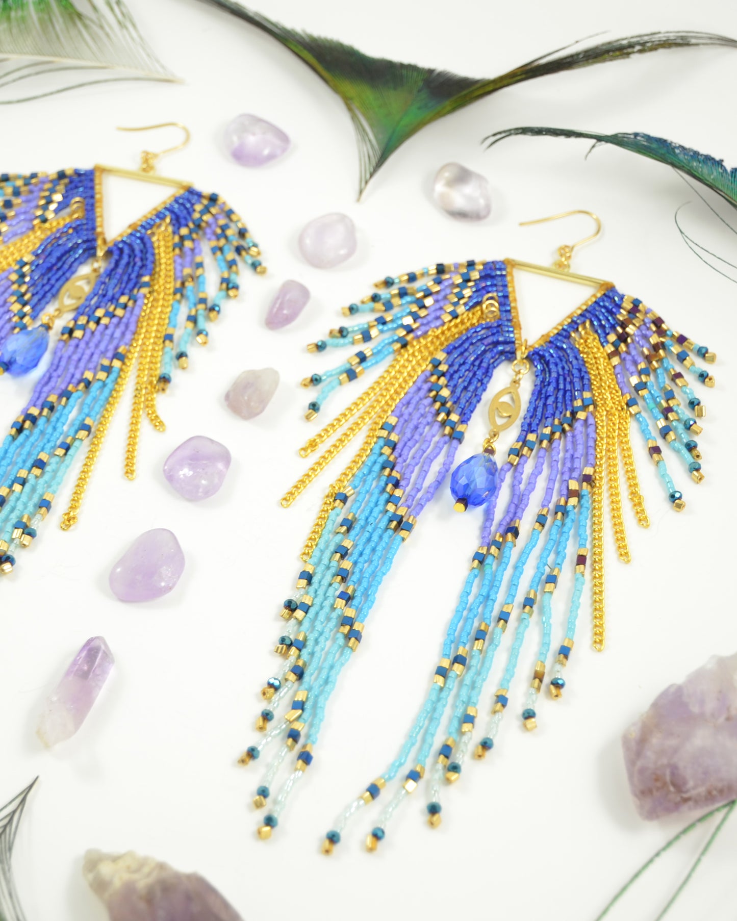 Ocean blue Goddess Earrings
