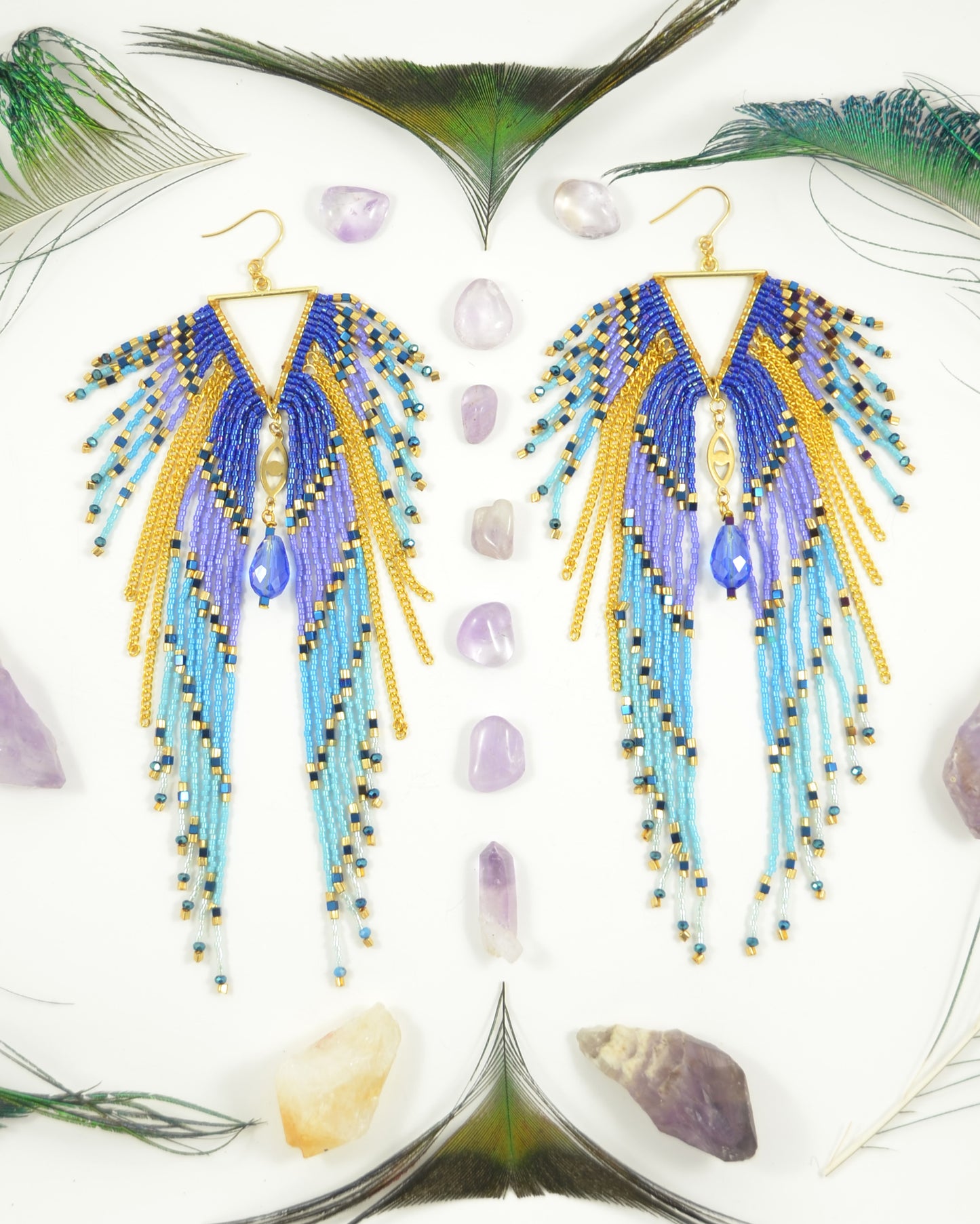 Ocean blue Goddess Earrings