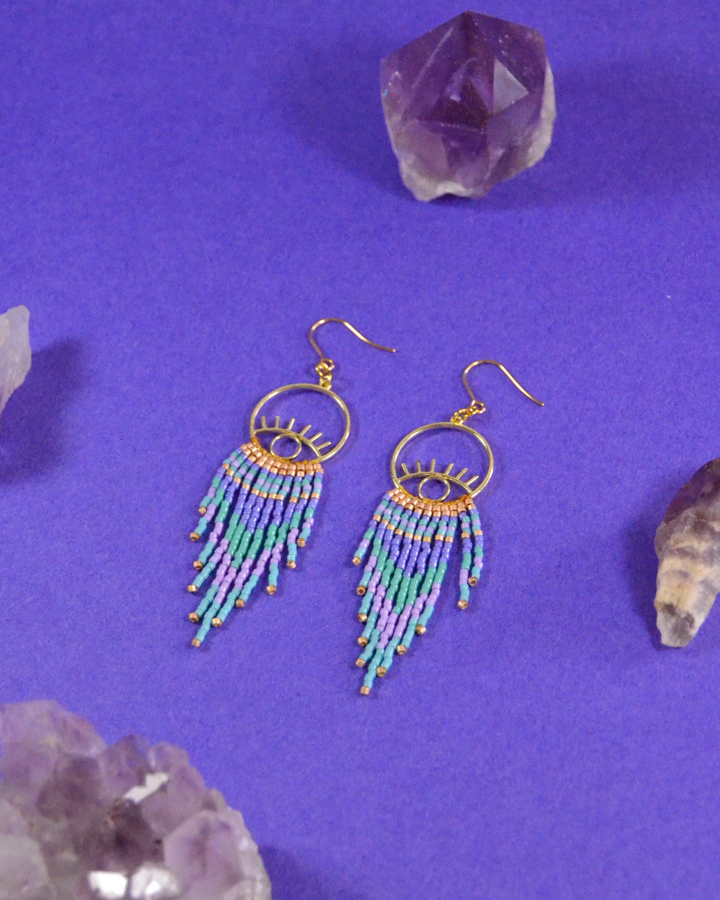 Lavender Eyelashes small earrings