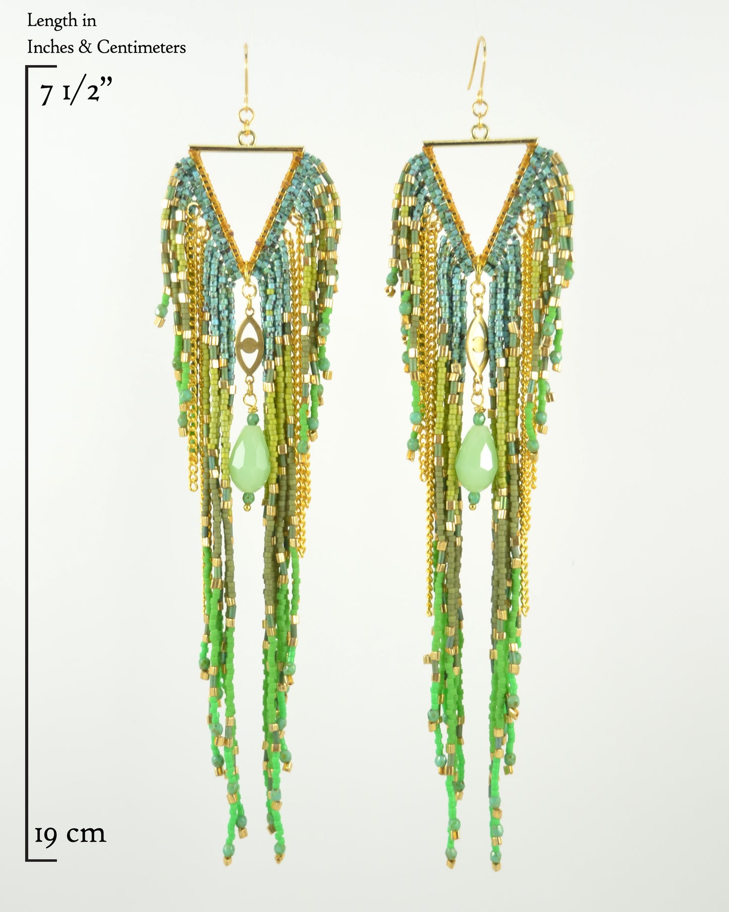 Forest Green Goddess Earrings