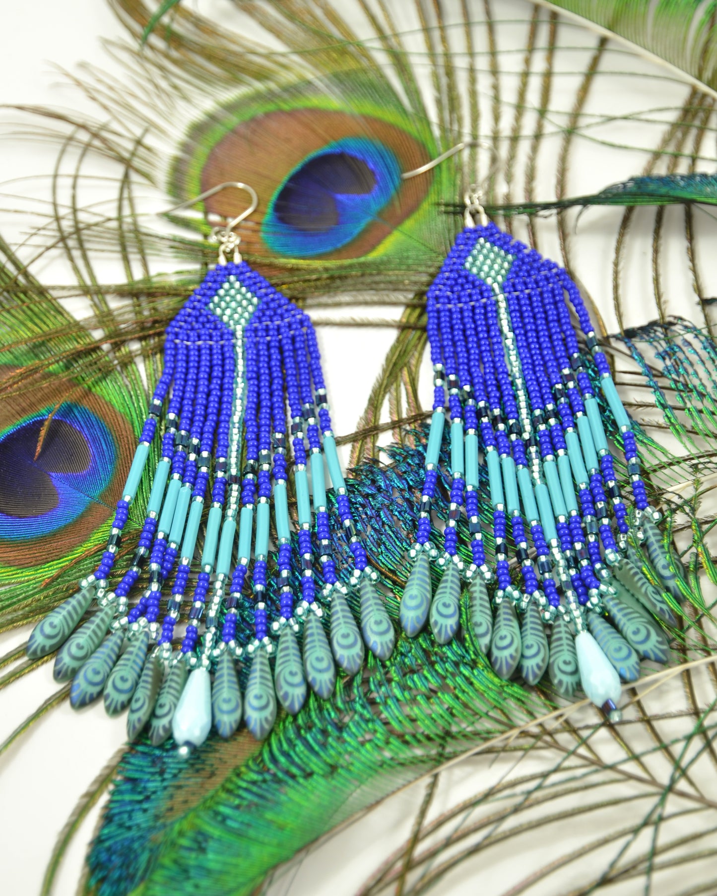 Peacock Blue Earrings