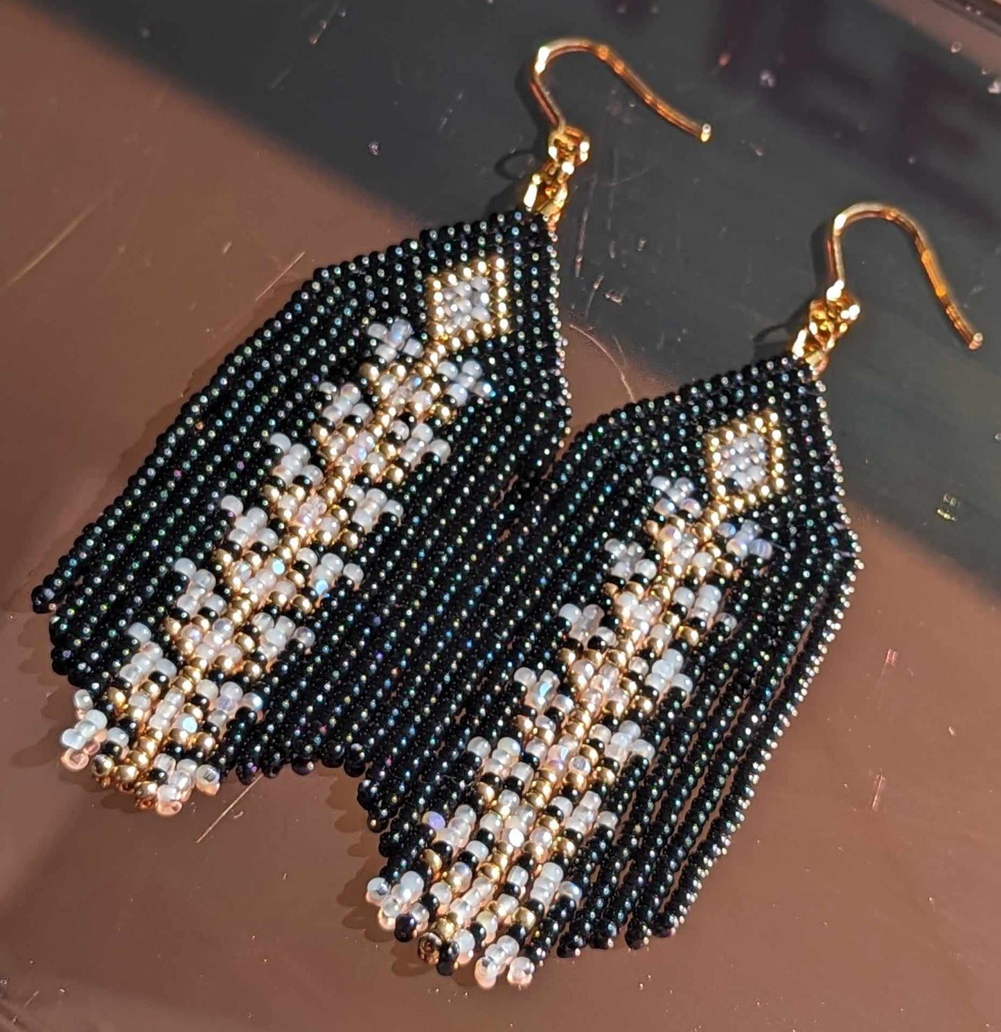 Black and Gold special occasions earrings