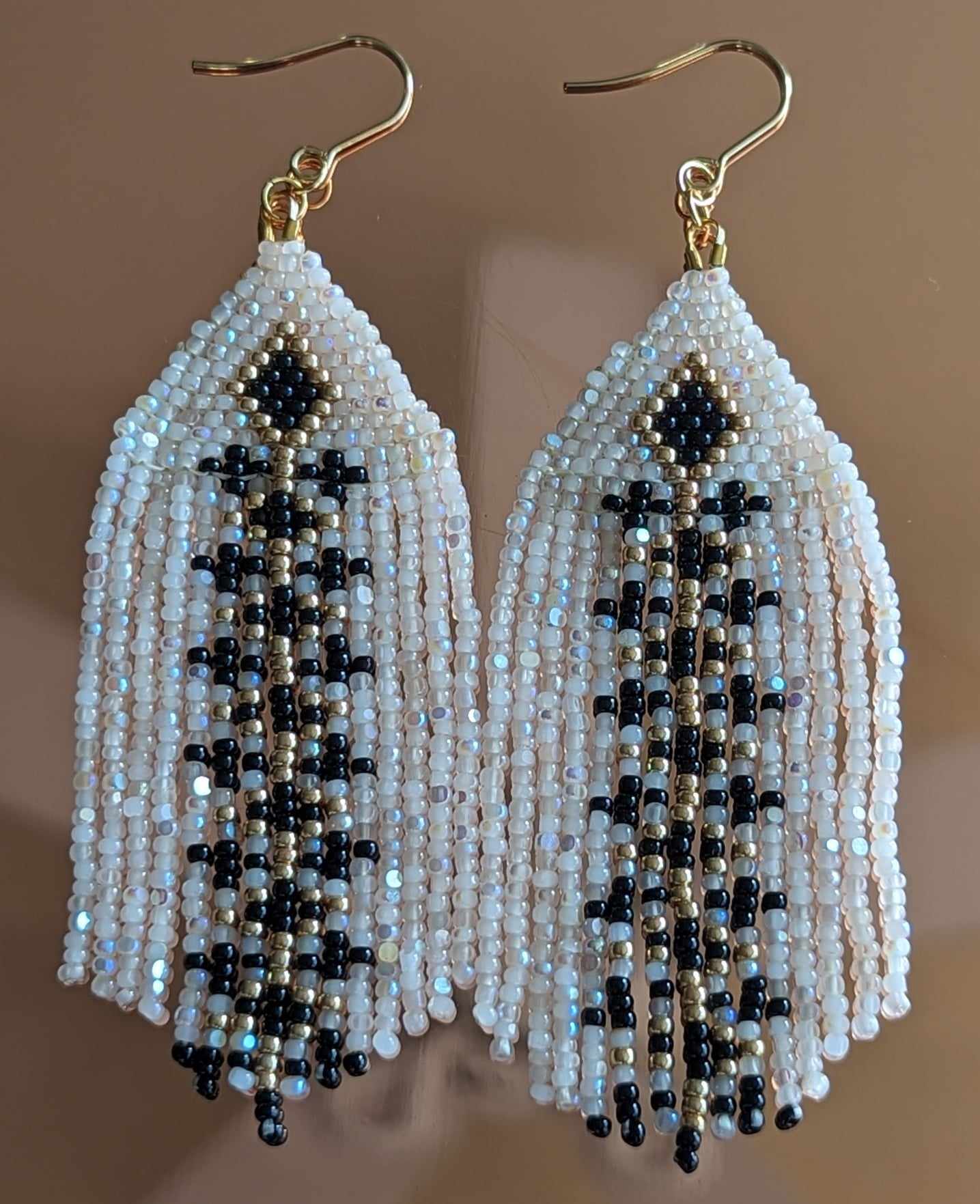 White and Gold special occasions earrings