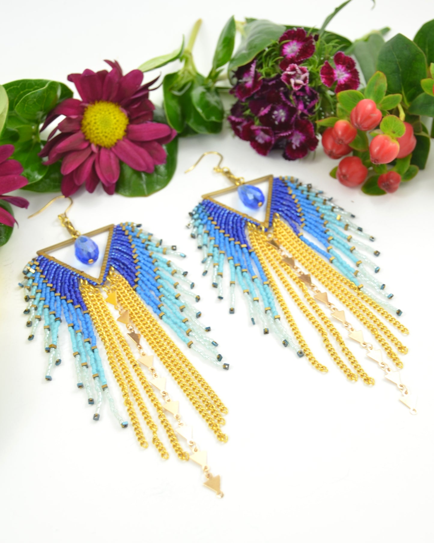 Golden Blue Nile Earrings