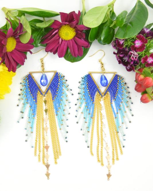 Golden Blue Nile Earrings