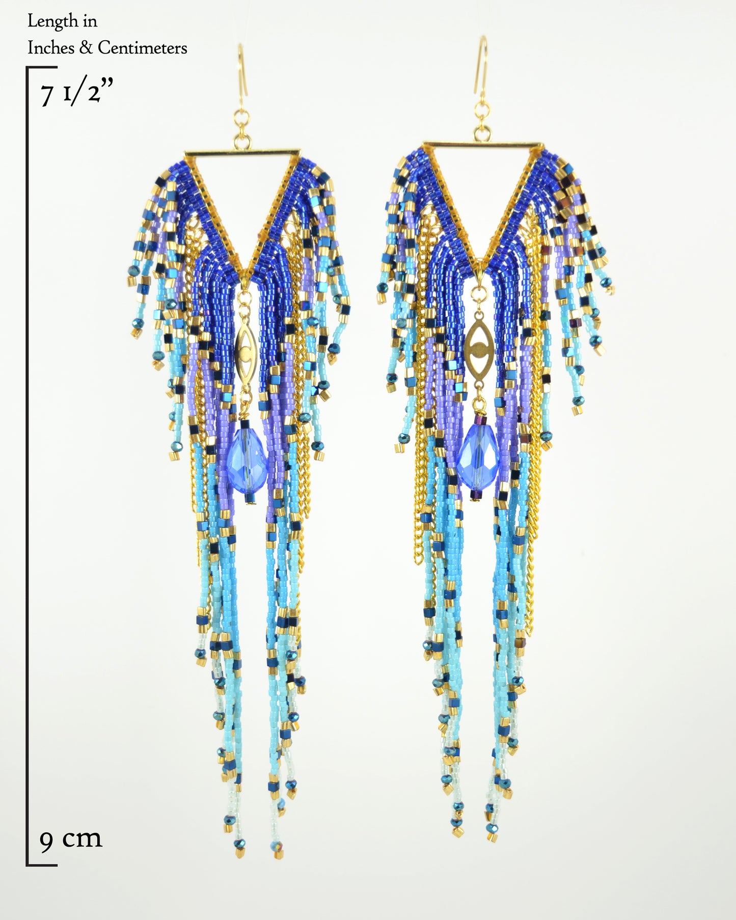 Ocean blue Goddess Earrings